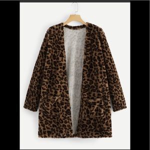 Leopard Print Teddy Coat